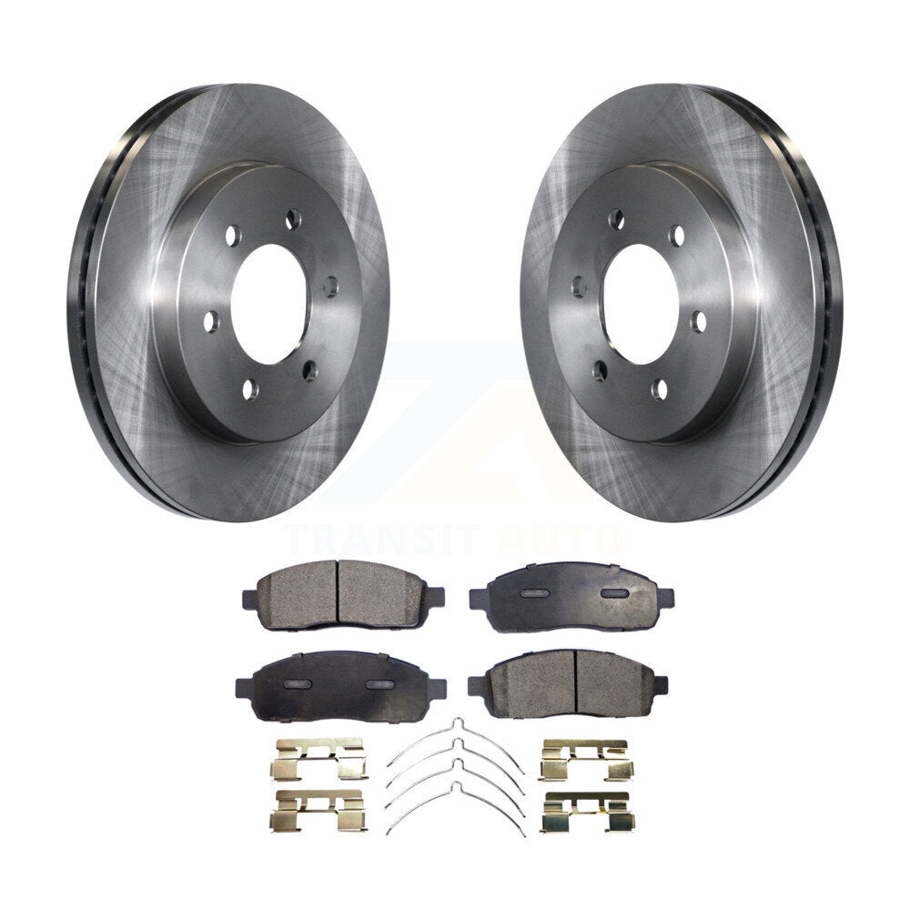 Front Disc Brake Rotors And Ceramic Pads Kit For Ford F-150 Lincoln Mark LT 4WD