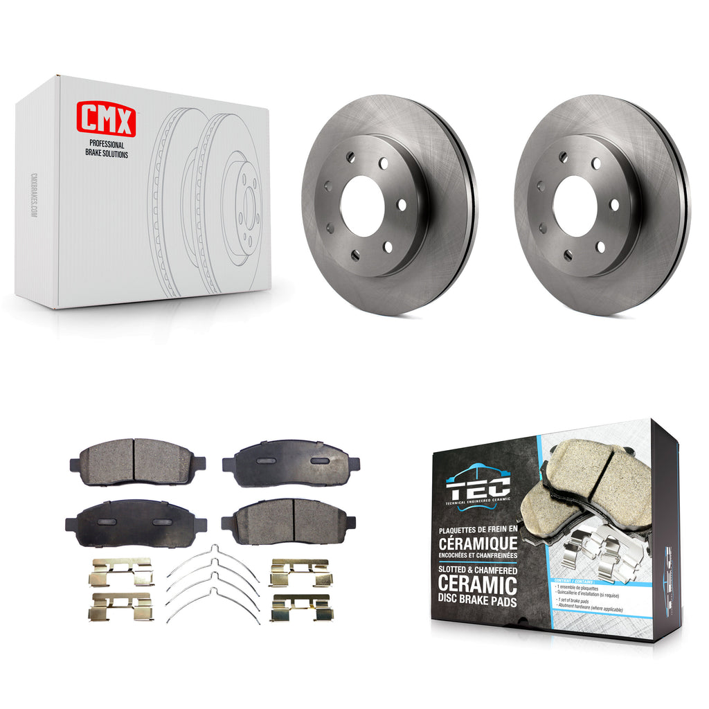 Front Disc Brake Rotors And Ceramic Pads Kit For Ford F-150 Lincoln Mark LT 4WD