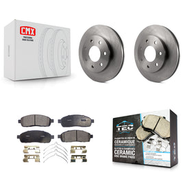 Front Disc Brake Rotors And Ceramic Pads Kit For Ford F-150 Lincoln Mark LT 4WD