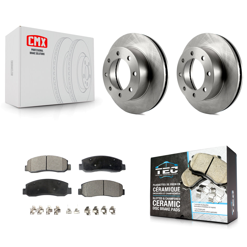Front Disc Brake Rotors And Ceramic Pads Kit For Ford F-250 Super Duty F-350