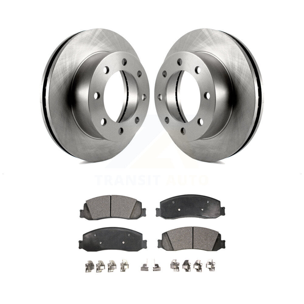 Front Disc Brake Rotors And Ceramic Pads Kit For Ford F-350 Super Duty F-250 4WD