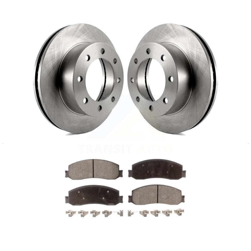 Front Disc Brake Rotors And Ceramic Pads Kit For Ford F-250 Super Duty F-350 4WD