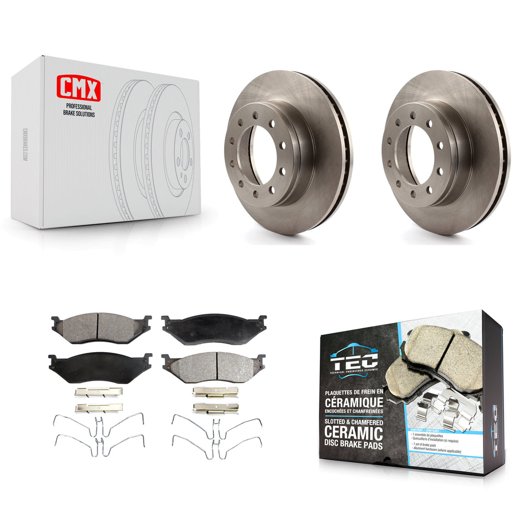 Front Brake Rotors Ceramic Pad Kit For Ford F-450 Super Duty F-550 International