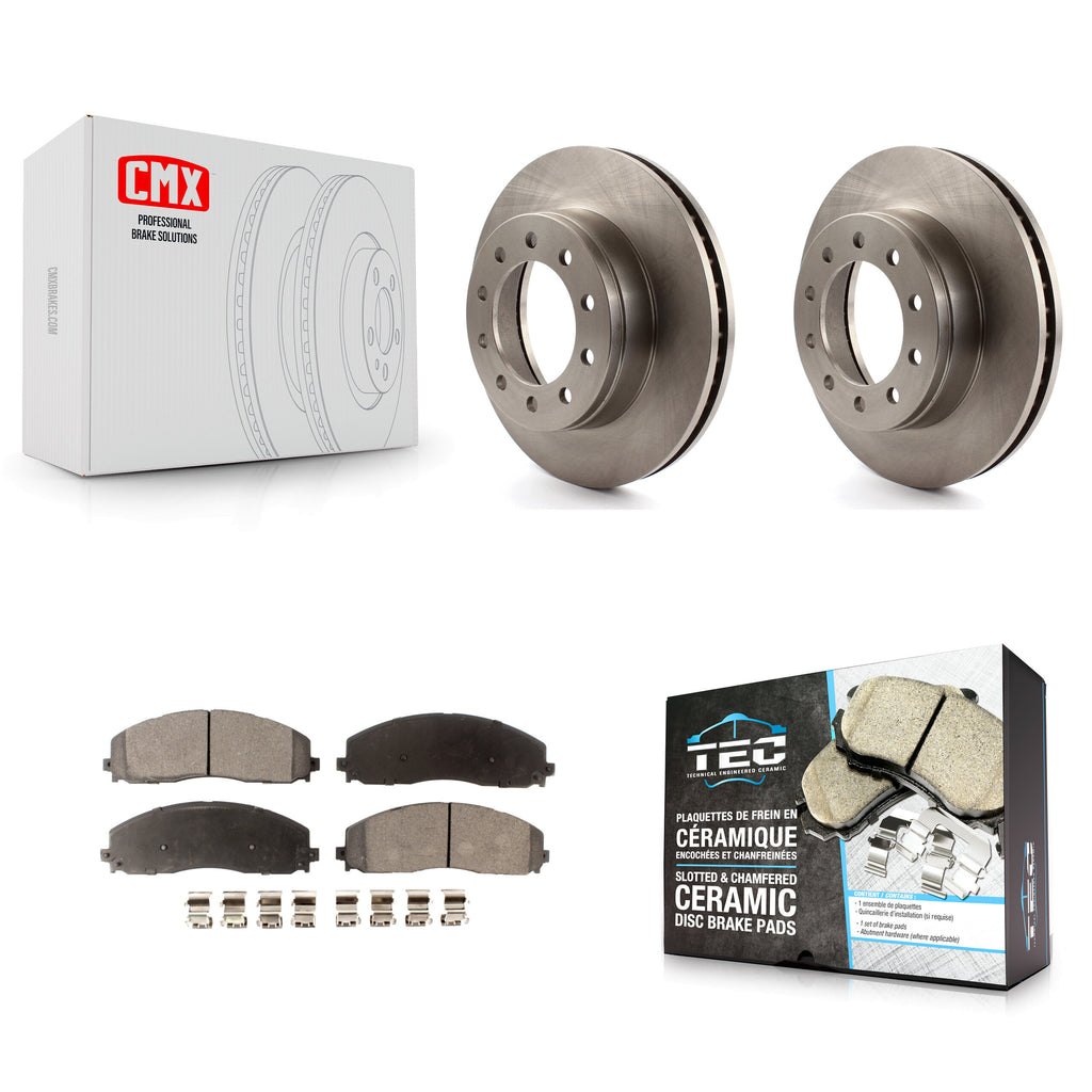 Front Disc Brake Rotors And Ceramic Pads Kit For Ford F-350 Super Duty F-250