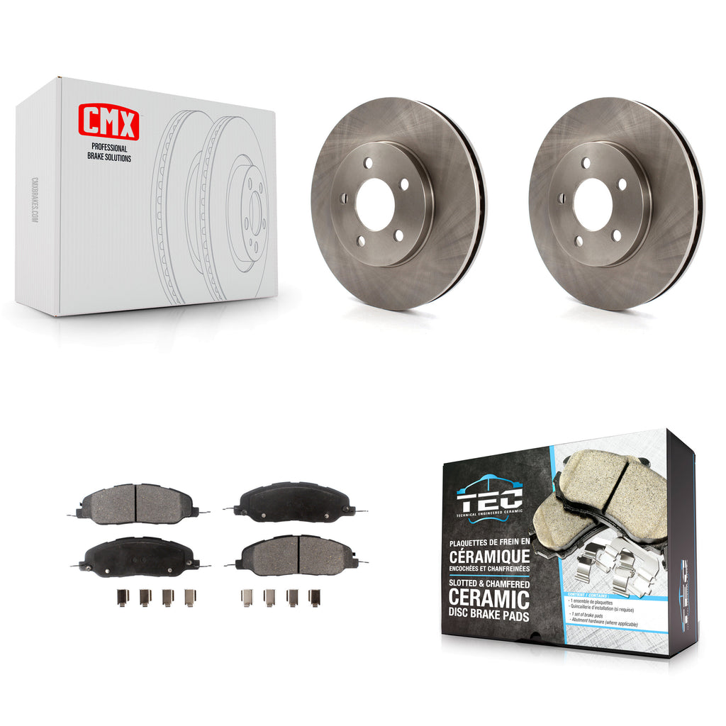 [Front] 2005-2010 Ford Mustang Base Premium OE Brake Rotors & Ceramic Pads Kit For Max Braking