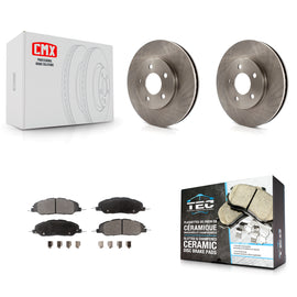 [Front] 2005-2010 Ford Mustang Base Premium OE Brake Rotors & Ceramic Pads Kit For Max Braking
