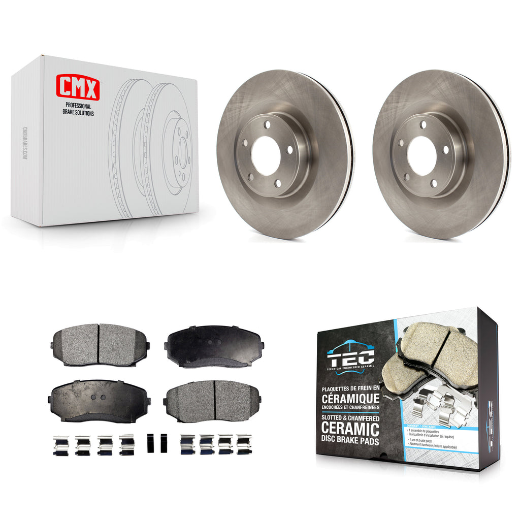 Front Disc Brake Rotors And Ceramic Pads Kit For Ford Edge Lincoln MKX