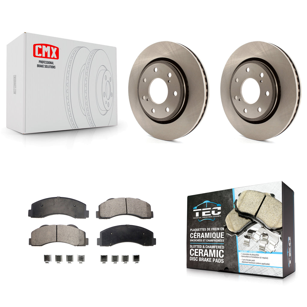 [Front] 2010-2014 Ford F-150 With 7 Lug Wheels Premium OE Brake Rotors & Ceramic Pads Kit For Max Braking