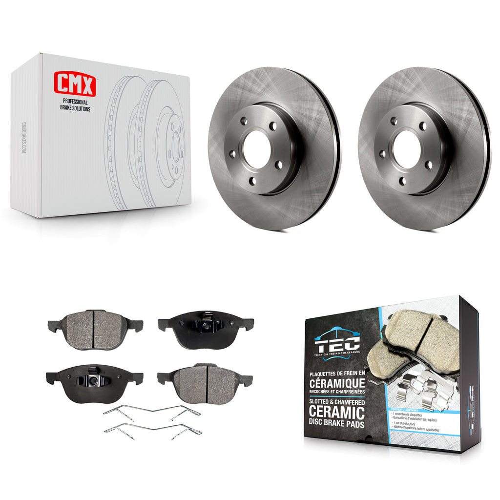 Front Disc Brake Rotors And Ceramic Pads Kit For Ford Focus C-Max