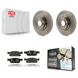 Front Disc Brake Rotors And Ceramic Pads Kit For Ford Edge