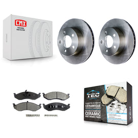 Front Brake Rotor & Ceramic Pad Kit For Jeep Wrangler Cherokee Grand Comanche TJ