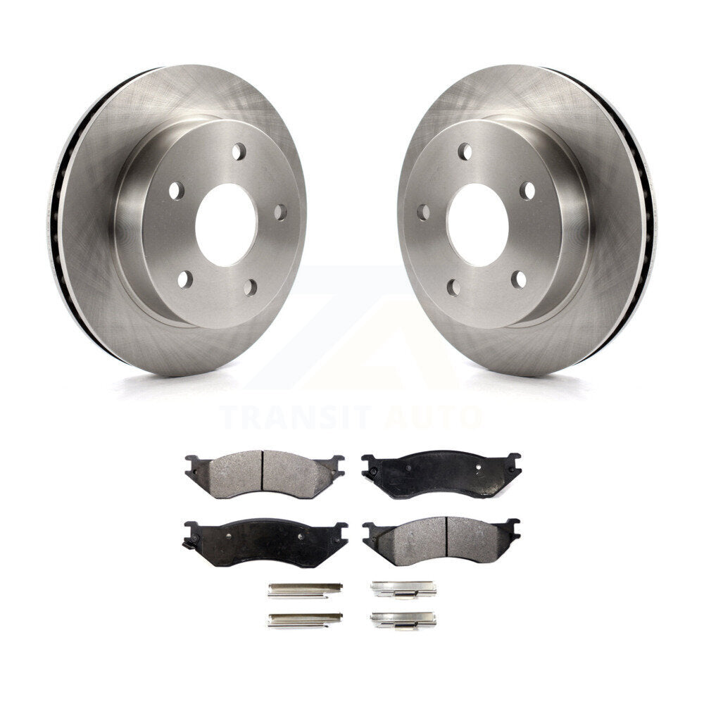 Front Disc Brake Rotors And Ceramic Pads Kit For 2000-2001 Dodge Ram 1500 4WD