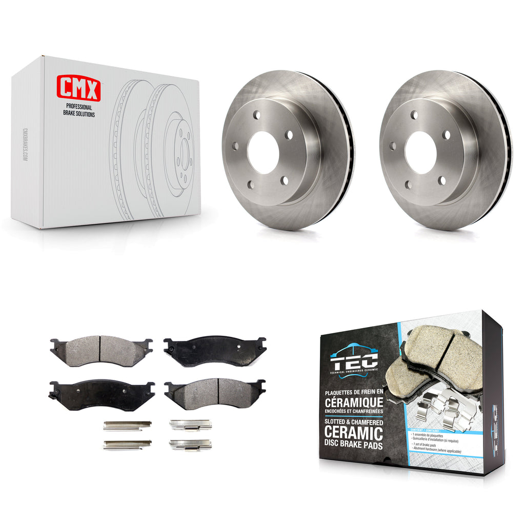 [Front] 2000-2001 Dodge Ram 1500 4WD Premium OE Brake Rotors & Ceramic Pads Kit For Max Braking