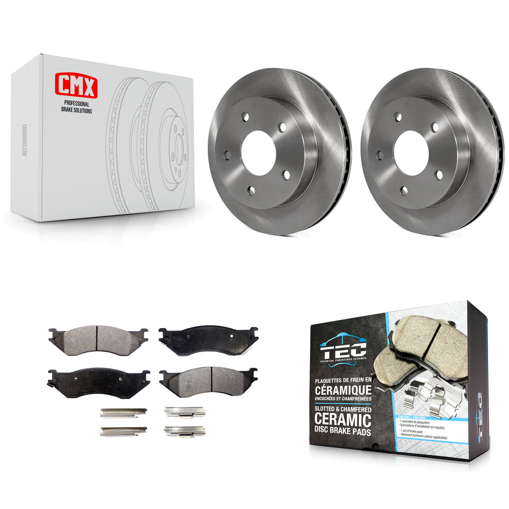 [Front] 2000-2001 Dodge Ram 1500 RWD Premium OE Brake Rotors & Ceramic Pads Kit For Max Braking