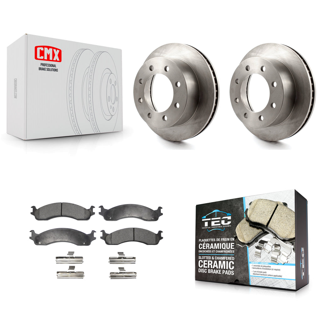 Front Disc Brake Rotors And Ceramic Pads Kit For Dodge Ram 2500 3500 Van