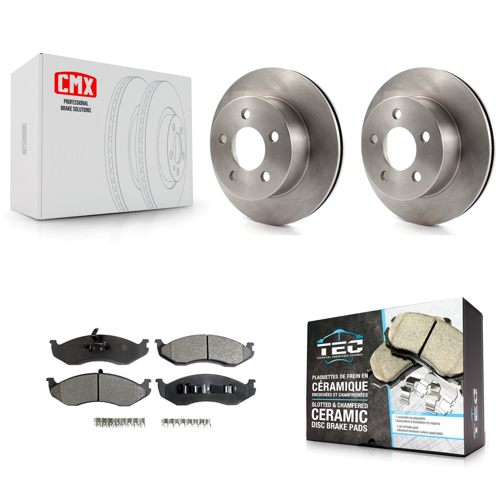 Front Brake Rotor & Ceramic Pad Kit For Jeep Wrangler Cherokee Grand Wagoneer TJ