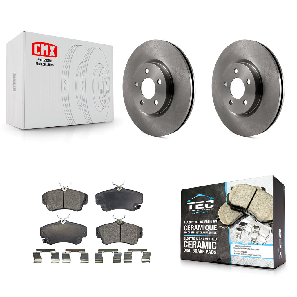 Front Disc Brake Rotors And Ceramic Pads Kit For Chrysler PT Cruiser