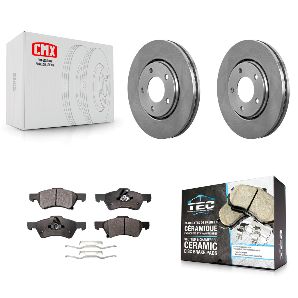 Front Disc Brake Rotors And Ceramic Pads Kit For Dodge Caravan Chrysler Voyager