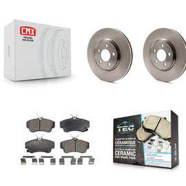 Front Disc Brake Rotors And Ceramic Pads Kit For Chrysler PT Cruiser Dodge Neon