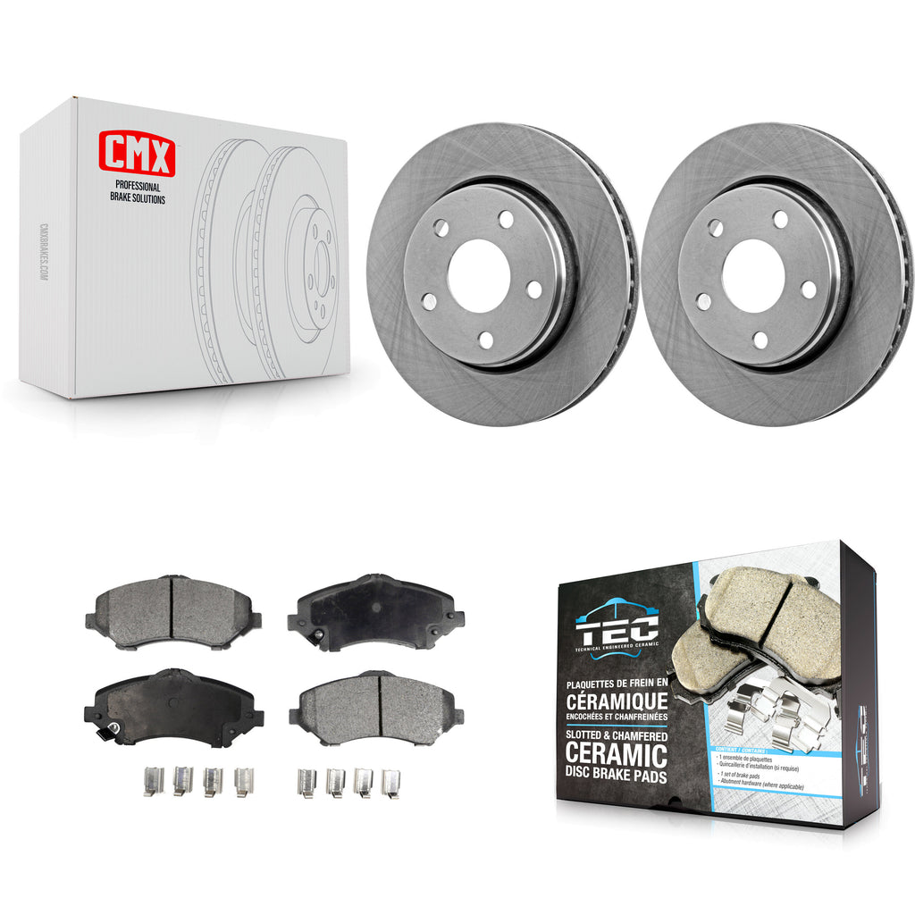 Front Disc Brake Rotors And Ceramic Pads Kit For Jeep Wrangler JK