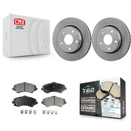 Front Disc Brake Rotors And Ceramic Pads Kit For Jeep Wrangler JK