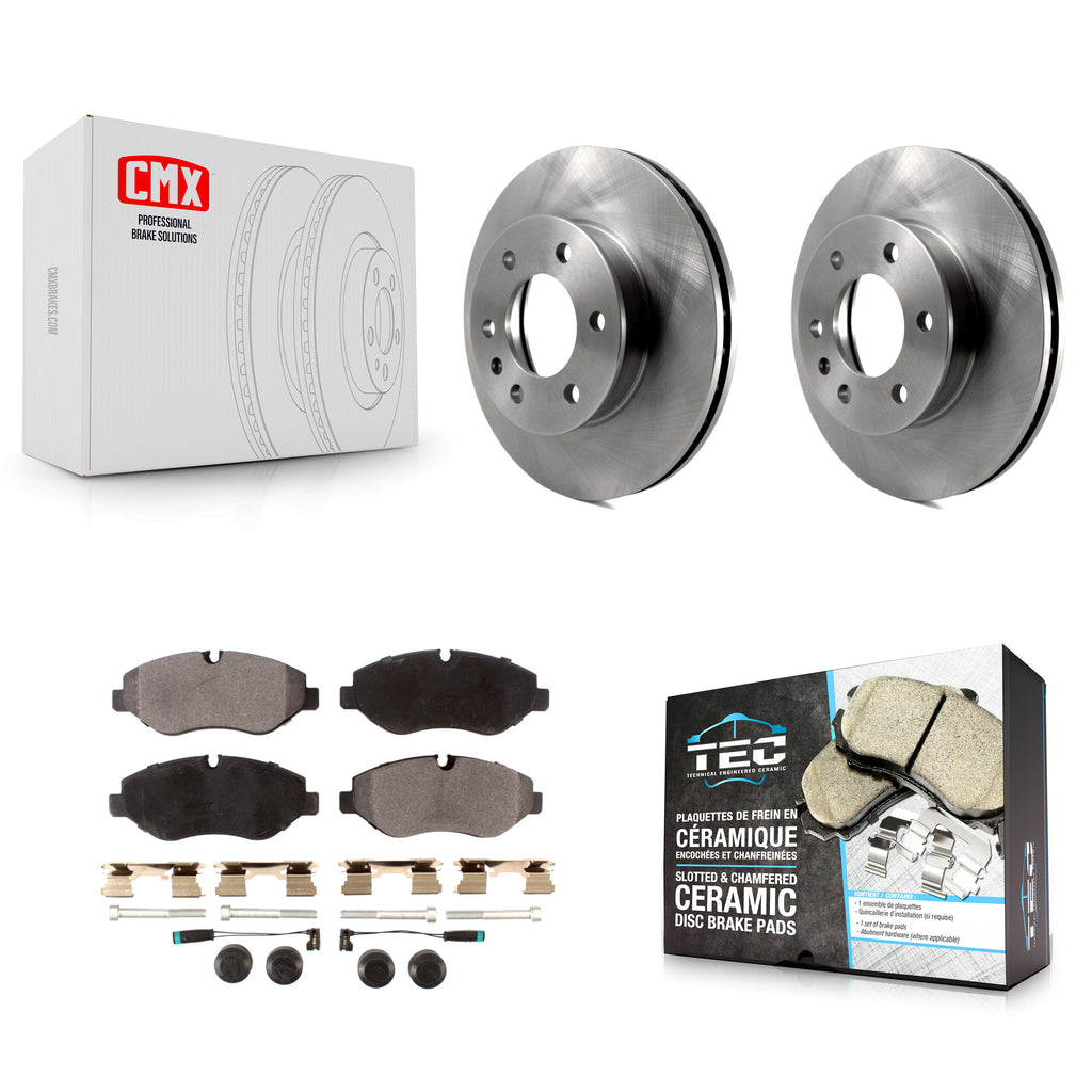 Front Brake Rotor & Ceramic Pad Kit For Sprinter 2500 Mercedes-Benz Freightliner