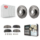 [Front] 1997 Honda Civic LX with 4-Wheel ABS Premium OE Brake Rotors & Ceramic Pads Kit For Max Braking