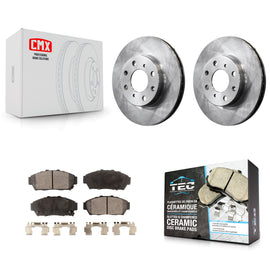 [Front] 94-95 Honda Civic EX with Sedan Non-ABS Premium OE Brake Rotors & Ceramic Pads Kit For Max Braking