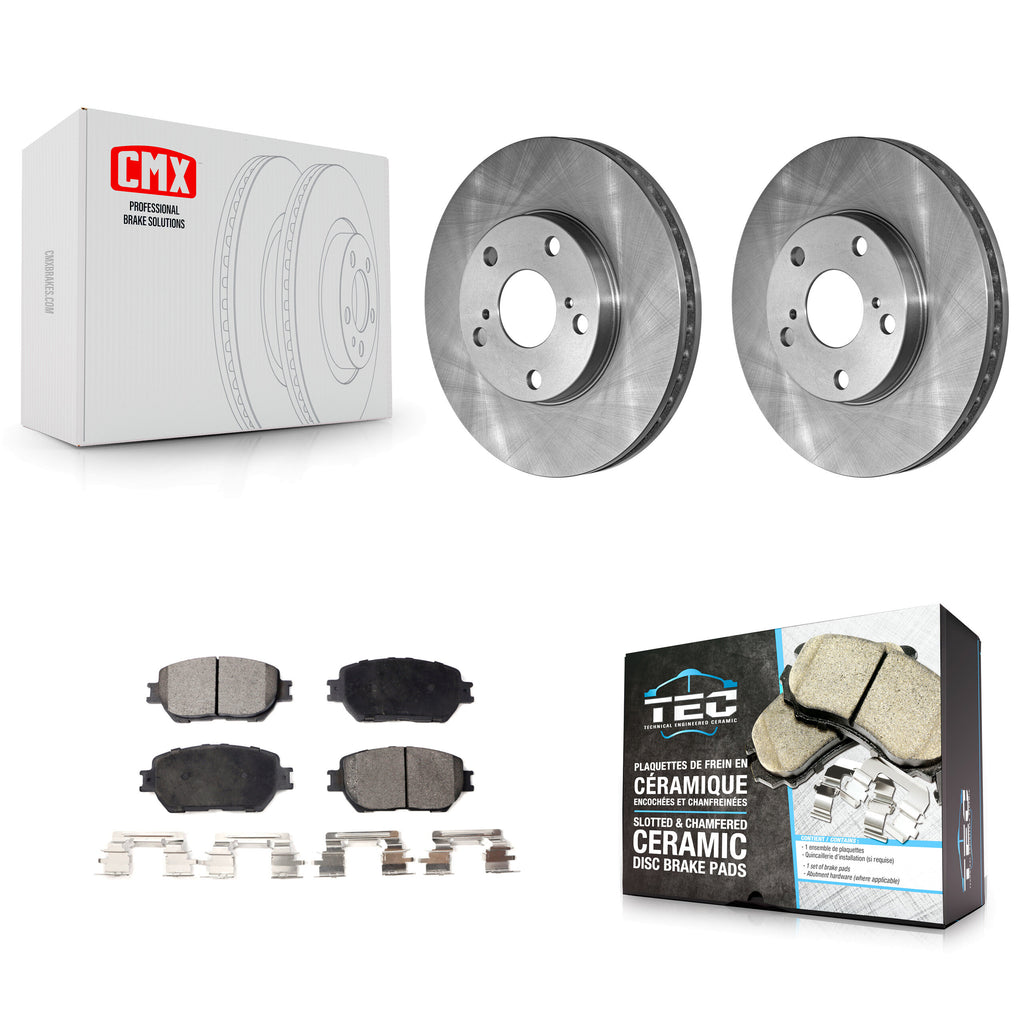 Front Disc Brake Rotors And Ceramic Pads Kit For Toyota Camry