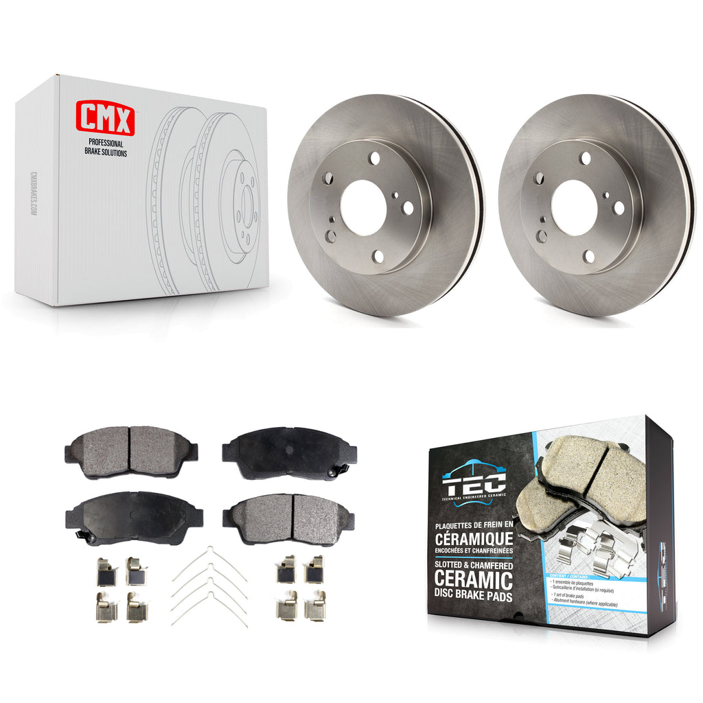 Front Disc Brake Rotors And Ceramic Pads Kit For Toyota Camry 2.2L