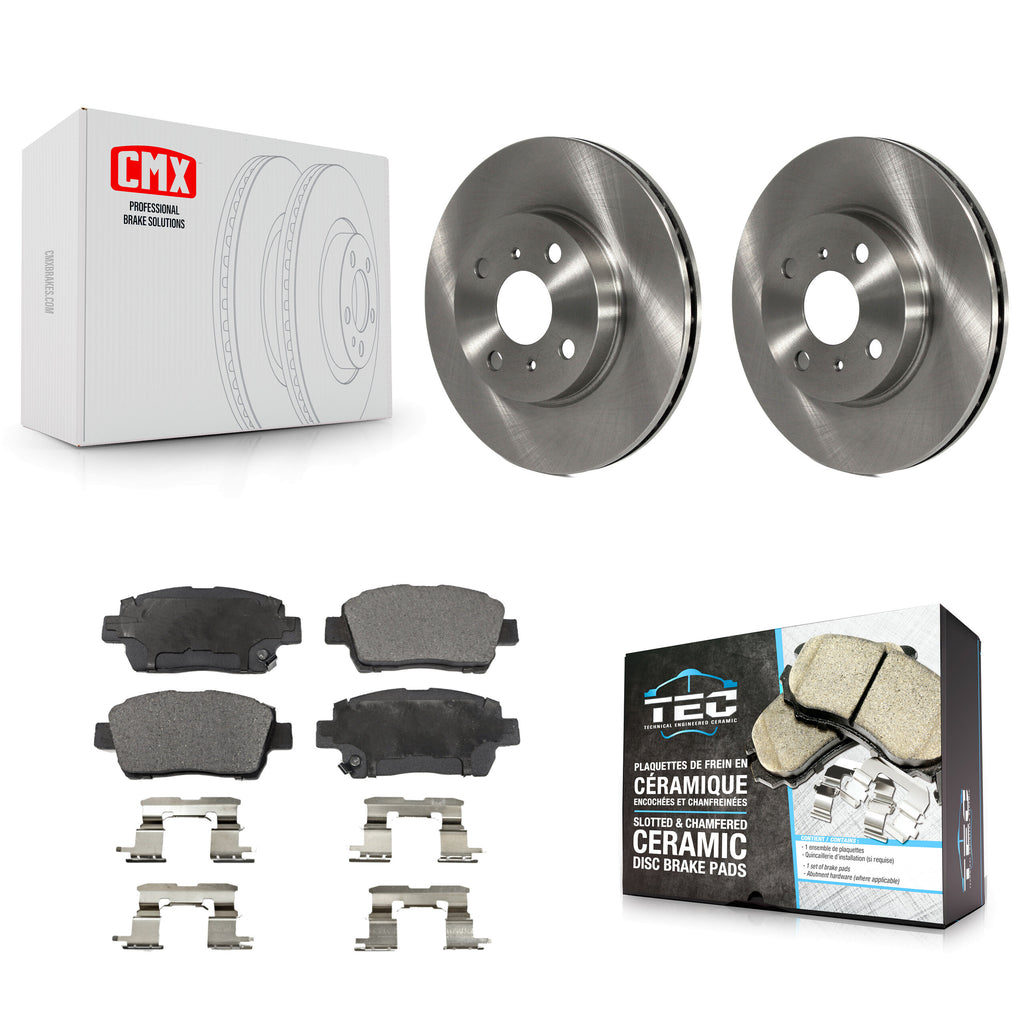 [Front] 2001-2003 Toyota Prius Premium OE Brake Rotors & Ceramic Pads Kit For Max Braking