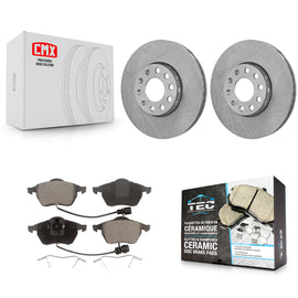 Front Disc Brake Rotors And Ceramic Pads Kit For Audi A6 Quattro 100