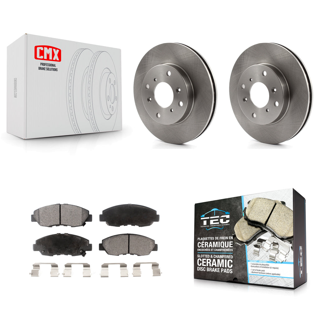 Front Disc Brake Rotors And Ceramic Pads Kit For Honda Accord Acura CL