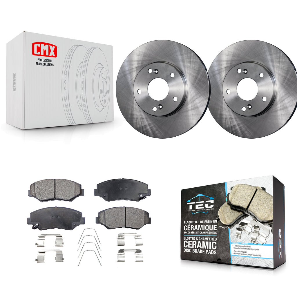 Front Brake Rotor & Ceramic Pad Kit For Honda Accord Civic Element Fit Acura ILX