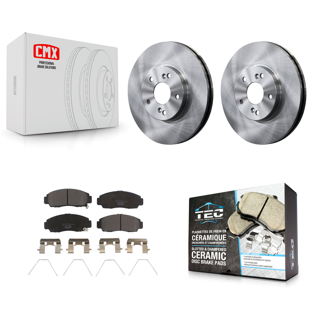 Front Disc Brake Rotors And Ceramic Pads Kit For Honda Accord Acura TSX