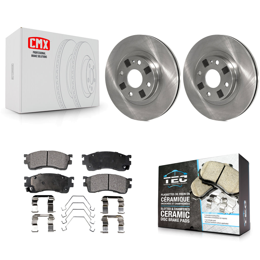 Front Disc Brake Rotors And Ceramic Pads Kit For Mazda Protege