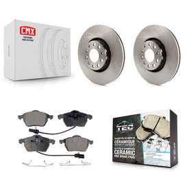 Front Disc Brake Rotors And Ceramic Pads Kit For Audi A4 Quattro A6 S4 S6
