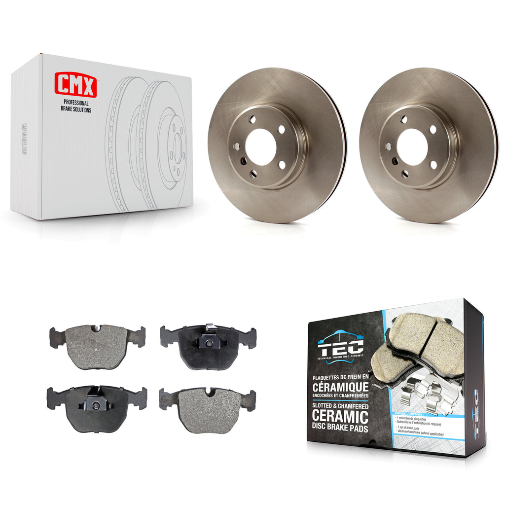 Front Disc Brake Rotors And Ceramic Pads Kit For BMW X5