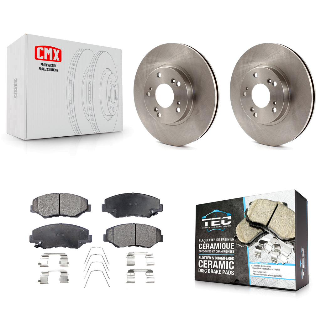 [Front] 2002-2004 Honda CR-V Premium OE Brake Rotors & Ceramic Pads Kit For Max Braking