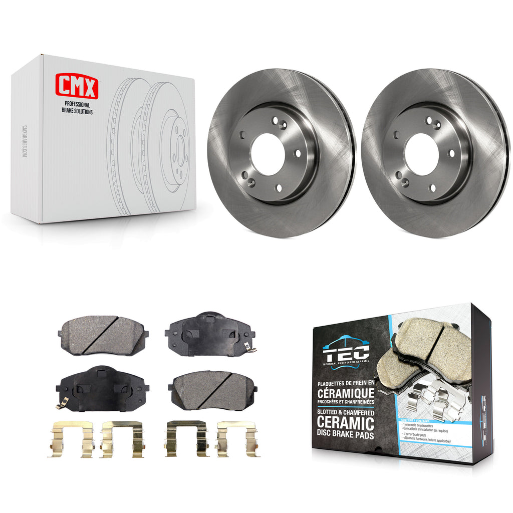 [Front] 2010-2012 Kia Rondo Premium OE Brake Rotors & Ceramic Pads Kit For Max Braking
