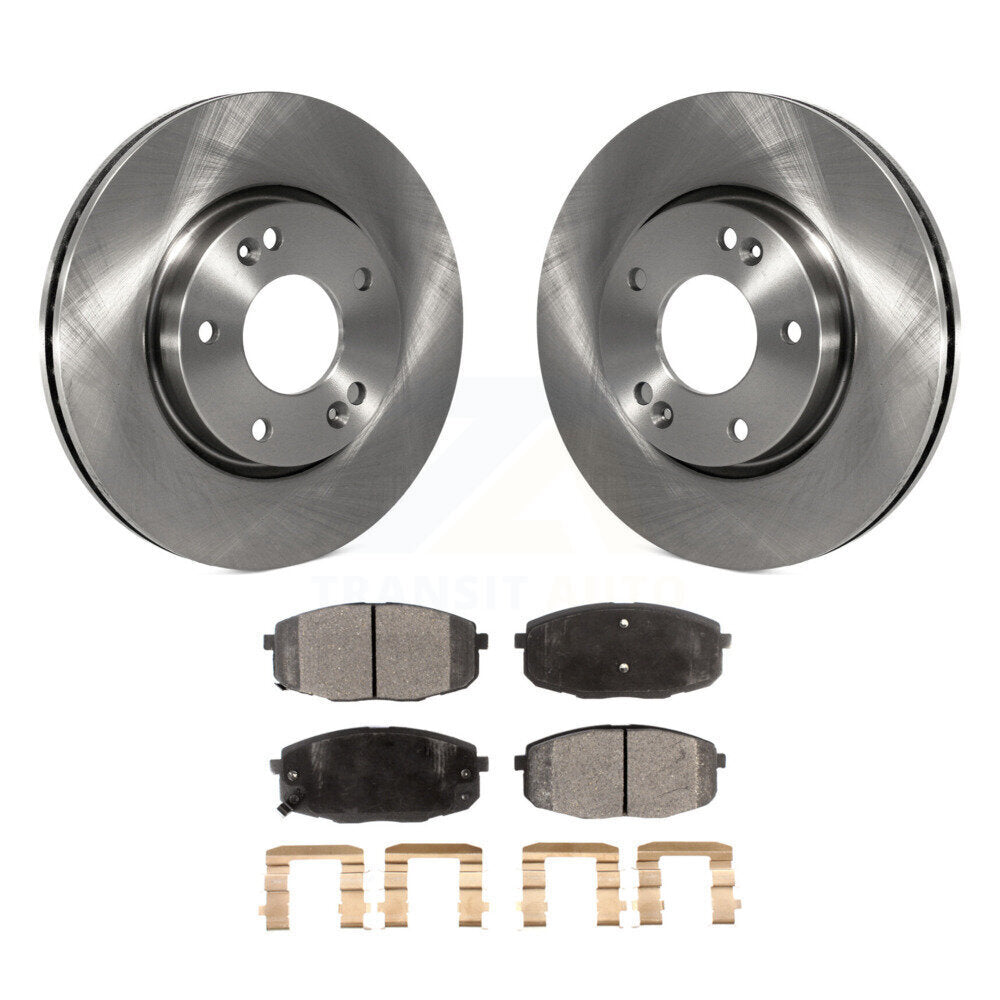 Front Disc Brake Rotors And Ceramic Pads Kit For Hyundai Elantra