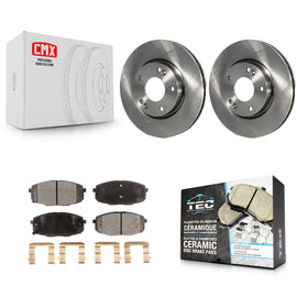 Front Disc Brake Rotors And Ceramic Pads Kit For Hyundai Elantra