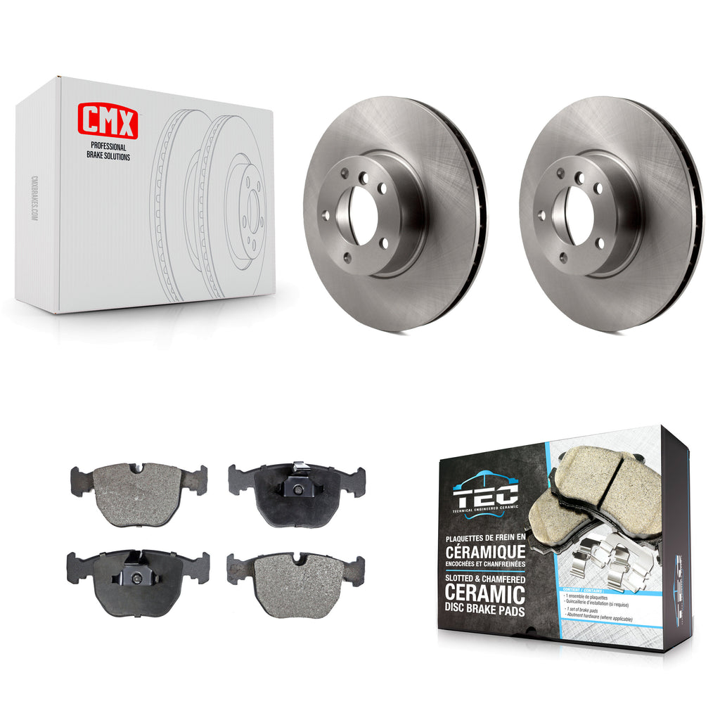 Front Disc Brake Rotors And Ceramic Pads Kit For BMW 530i 540i