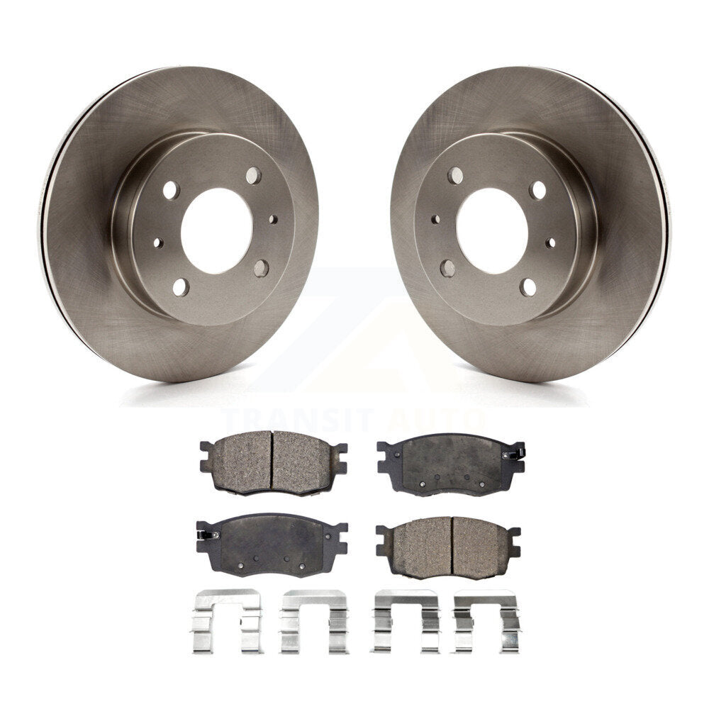 Front Disc Brake Rotors And Ceramic Pads Kit For 2006 Hyundai Accent Hatchback