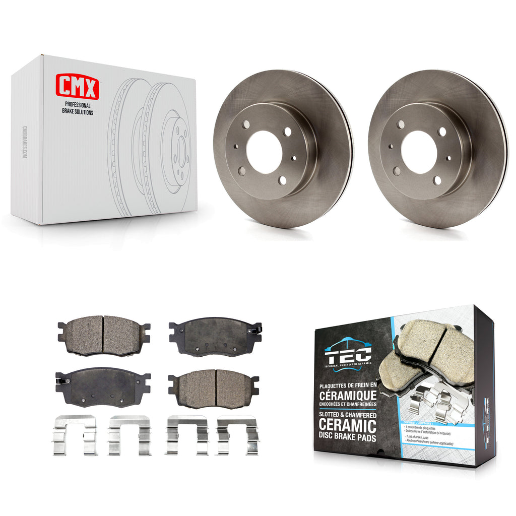 [Front] 2006 Hyundai Accent Hatchback Premium OE Brake Rotors & Ceramic Pads Kit For Max Braking