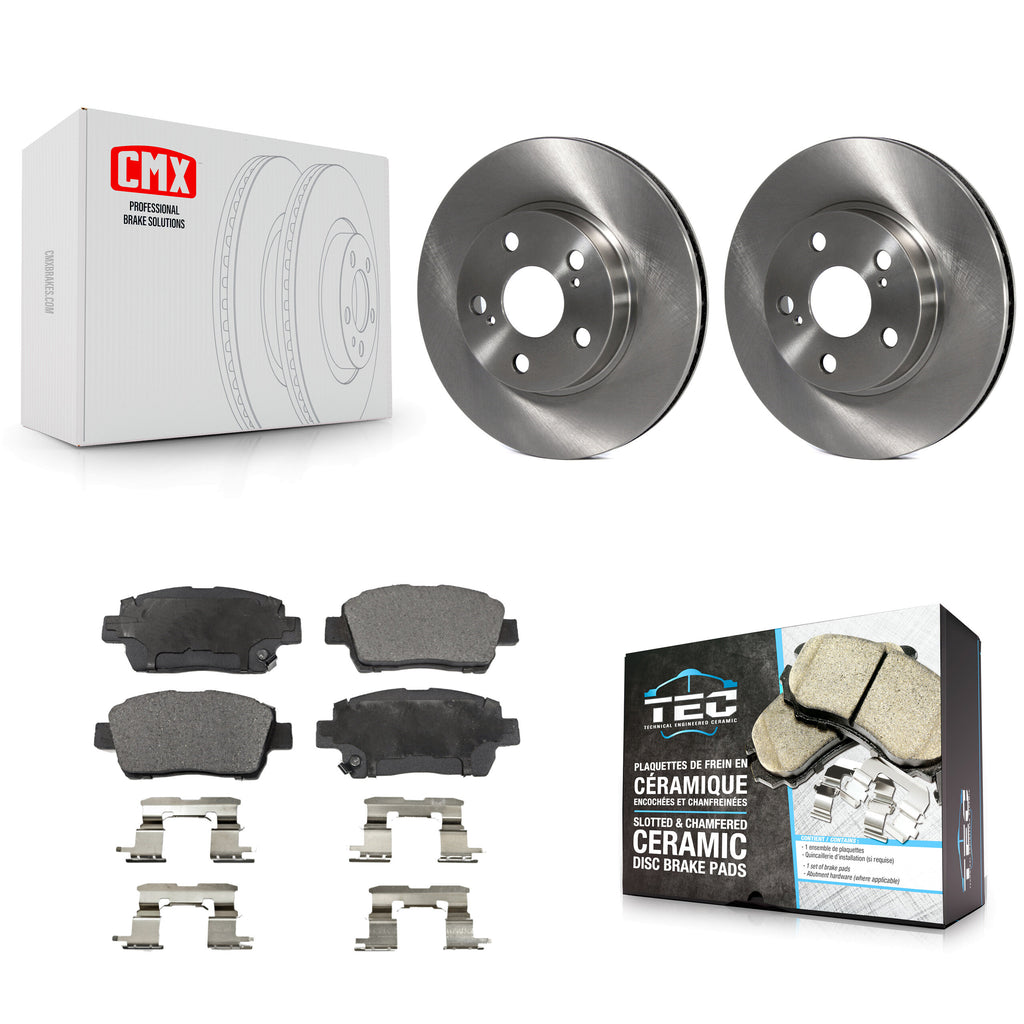[Front] 2004-2009 Toyota Prius Premium OE Brake Rotors & Ceramic Pads Kit For Max Braking