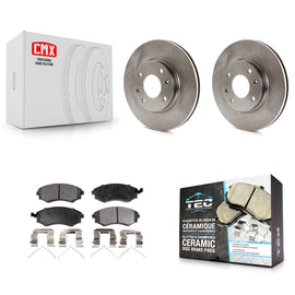 Front Disc Brake Rotors & Ceramic Pad Kit For Hyundai Sonata Kia Optima Magentis