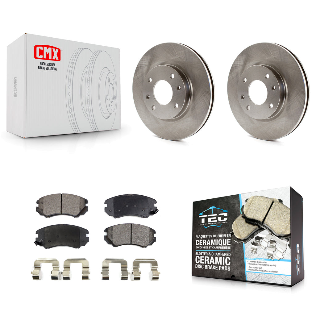 Front Disc Brake Rotors & Ceramic Pad Kit For Hyundai Sonata Kia Optima Magentis
