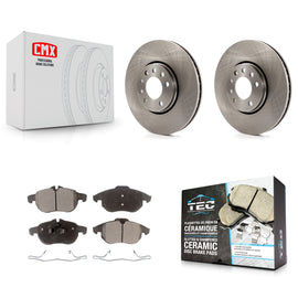 Front Disc Brake Rotors & Ceramic Pad Kit For Saab 9-3 With 302mm Diameter Rotor