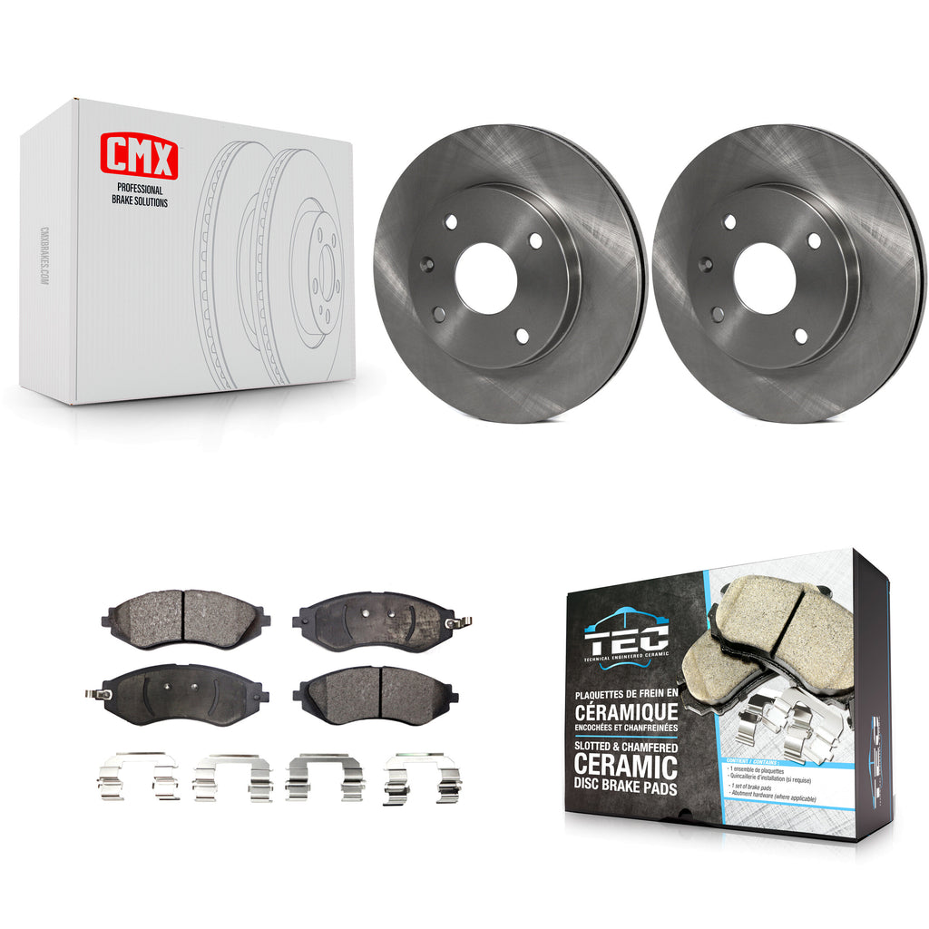 Front Disc Brake Rotor & Ceramic Pad Kit For Suzuki Forenza Reno Chevrolet Optra